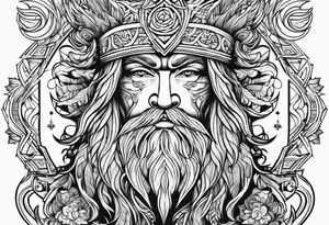 Slavic wood spirit tattoo idea