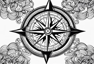 Nautical compass
Waves
Anchor small birds tattoo idea