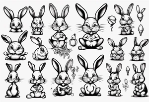 funny bunny tattoo idea