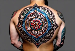 3d colored shoulder Celtic tattoo tattoo idea