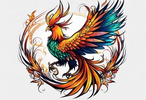 graceful phoenix tattoo idea