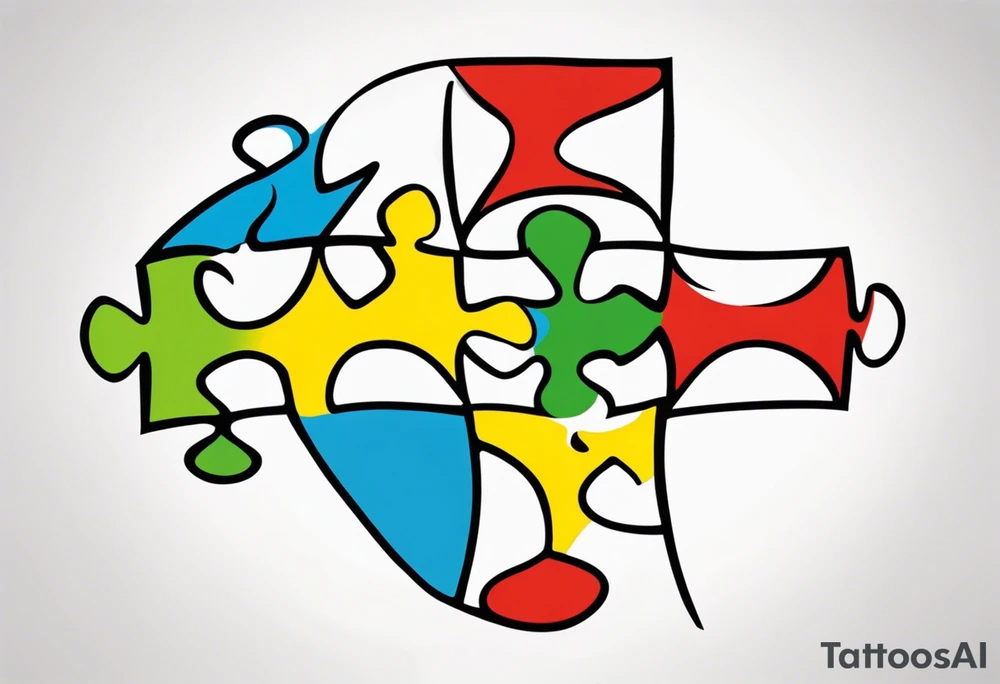 Autism puzzle piece tattoo idea