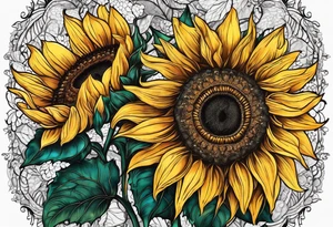 Lace, love, sunflowers tattoo idea