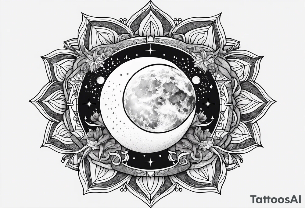 Cancer zodiac mandela moon tattoo idea