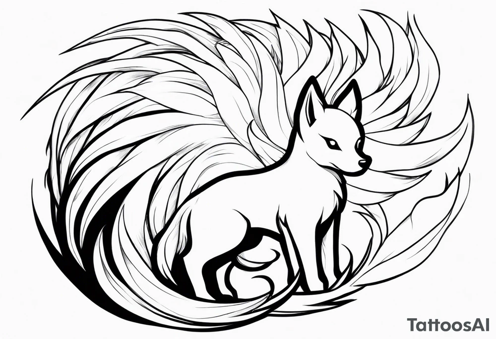 ninetails facing us tattoo idea