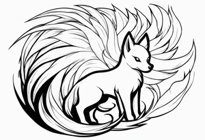 ninetails facing us tattoo idea