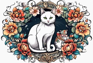 Cat playing with a mice tattoo idea
