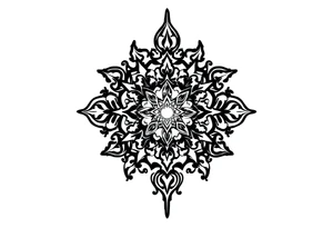 mytical shaman and witch ancient ornament with rhyme tattoo idea