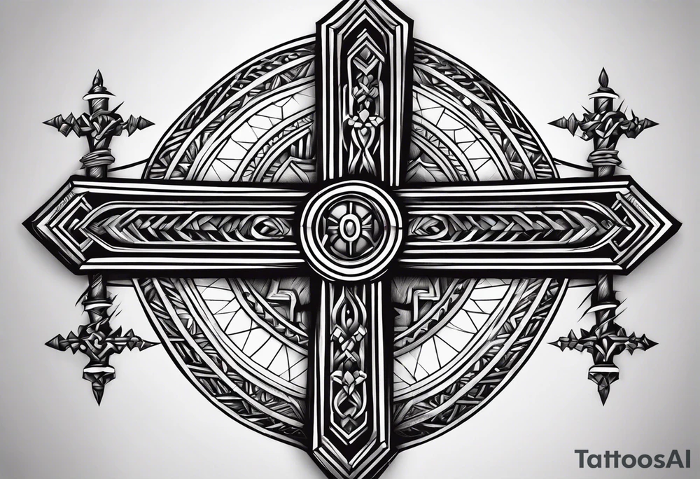 cross of nails tattoo idea