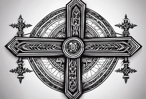 cross of nails tattoo idea