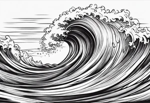 Flames rolling into water wave tattoo idea