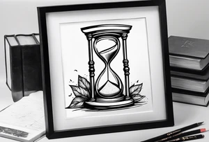 hourglass grandfather memorial sunset simple design tattoo idea