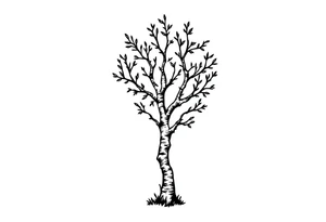 small birch tree tattoo idea