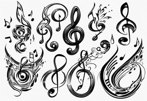 music note white color tattoo idea