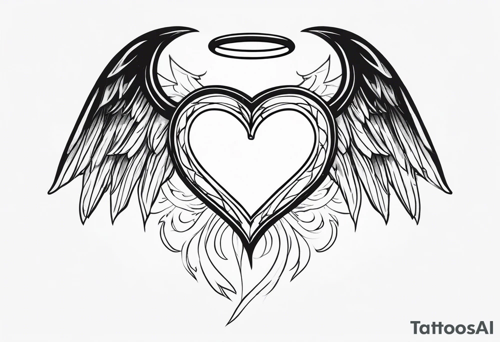 angel devil heart/wings tattoo idea