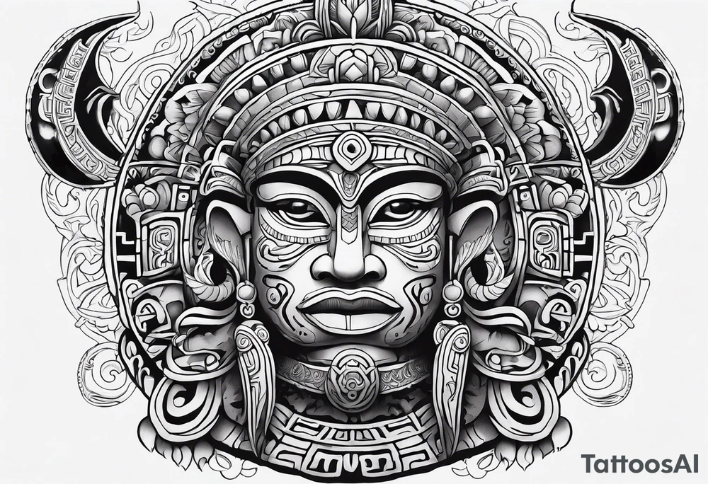 Mayan moon god tattoo idea