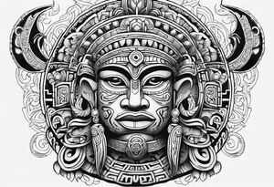 Mayan moon god tattoo idea