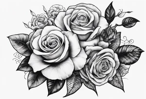 snake wrapped around my arm with one money flower and one rose flower tattoo idea