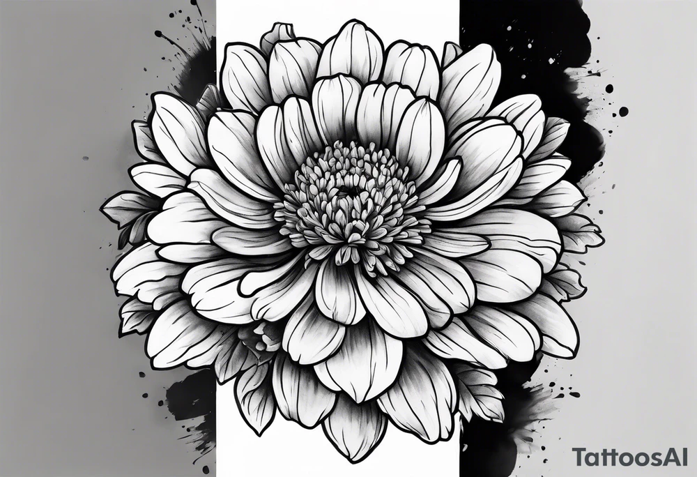A stemless marigold tattoo idea