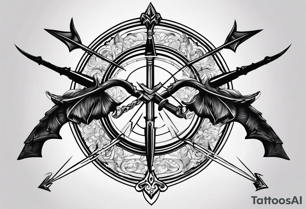 Half Taurus Half Gemini, split down the middle by an arrow tattoo idea Half Taurus Half Gemini, split down the middle by an arrow tattoo idea