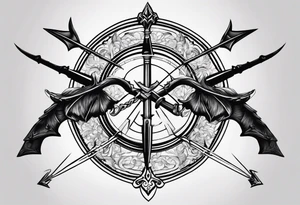 Half Taurus Half Gemini, split down the middle by an arrow tattoo idea