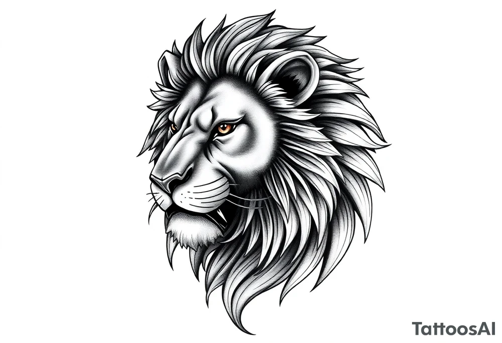powerful lion tattoo idea