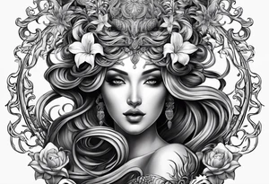medusa book lily tattoo idea
