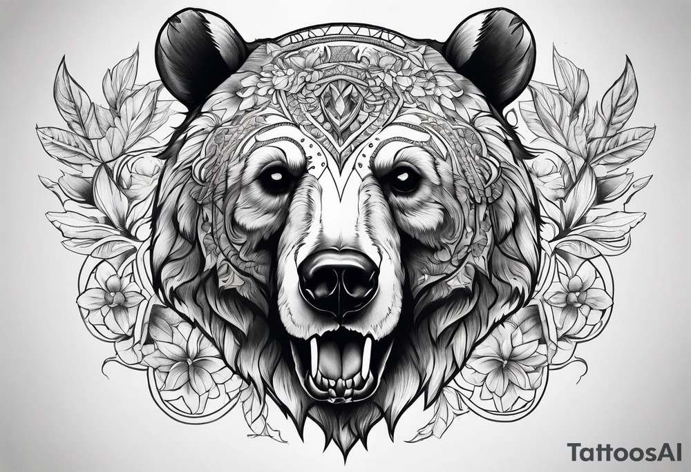Bear skull tattoo idea
