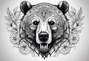 Bear skull tattoo idea