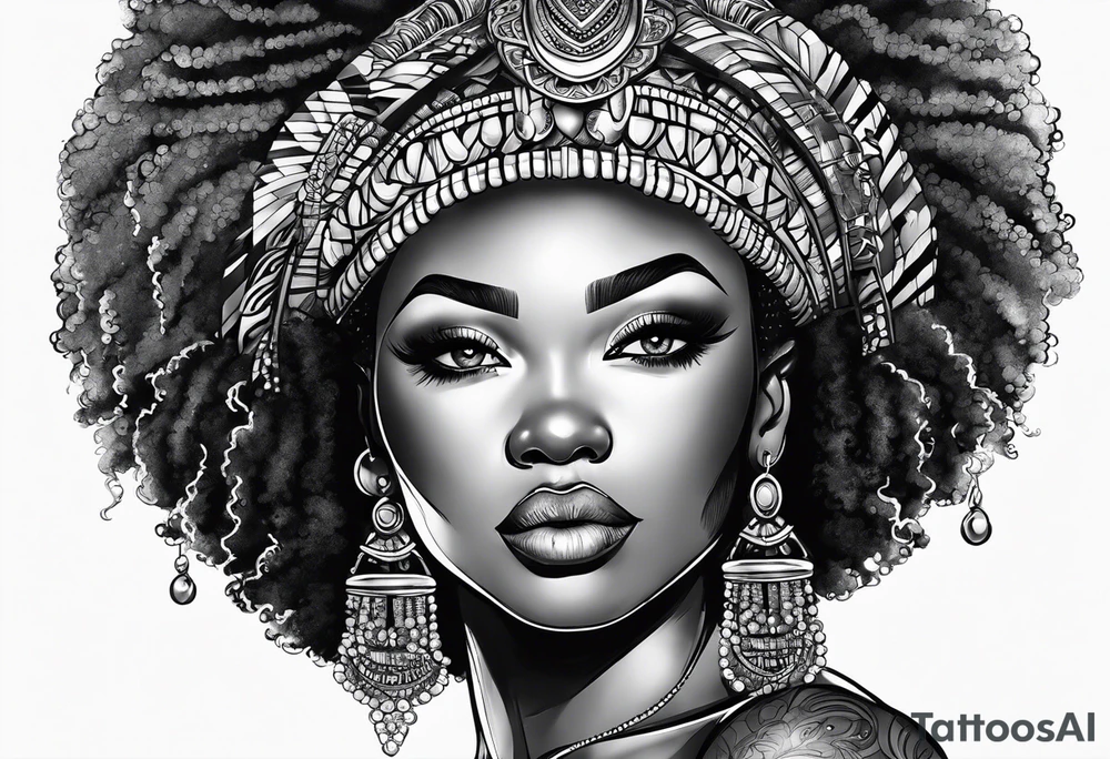 Afro art tattoo idea