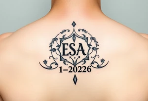 Soul mate symbol with ESA & CSA that a wedding date 1-62026 tattoo idea