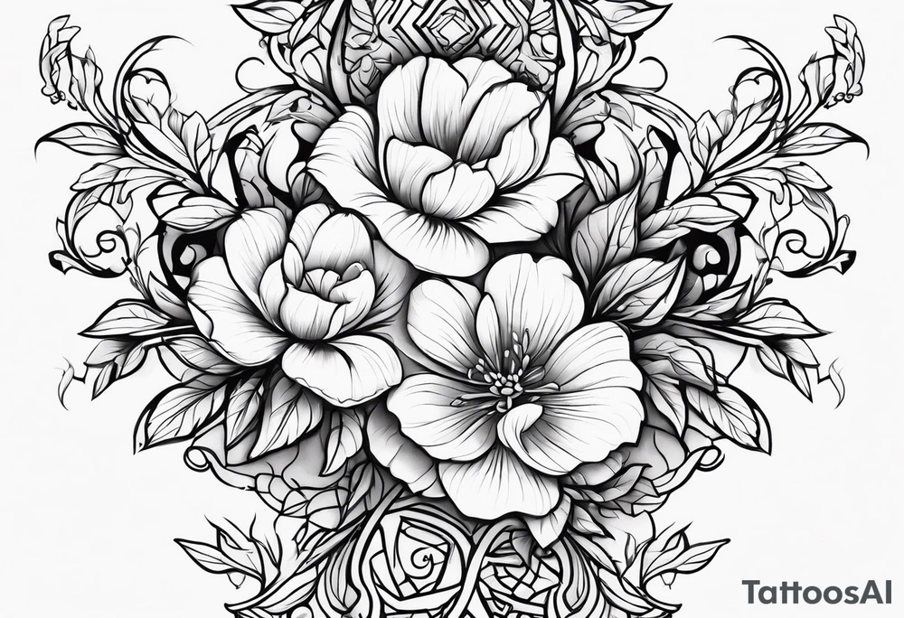 flowers and vines tattoo idea