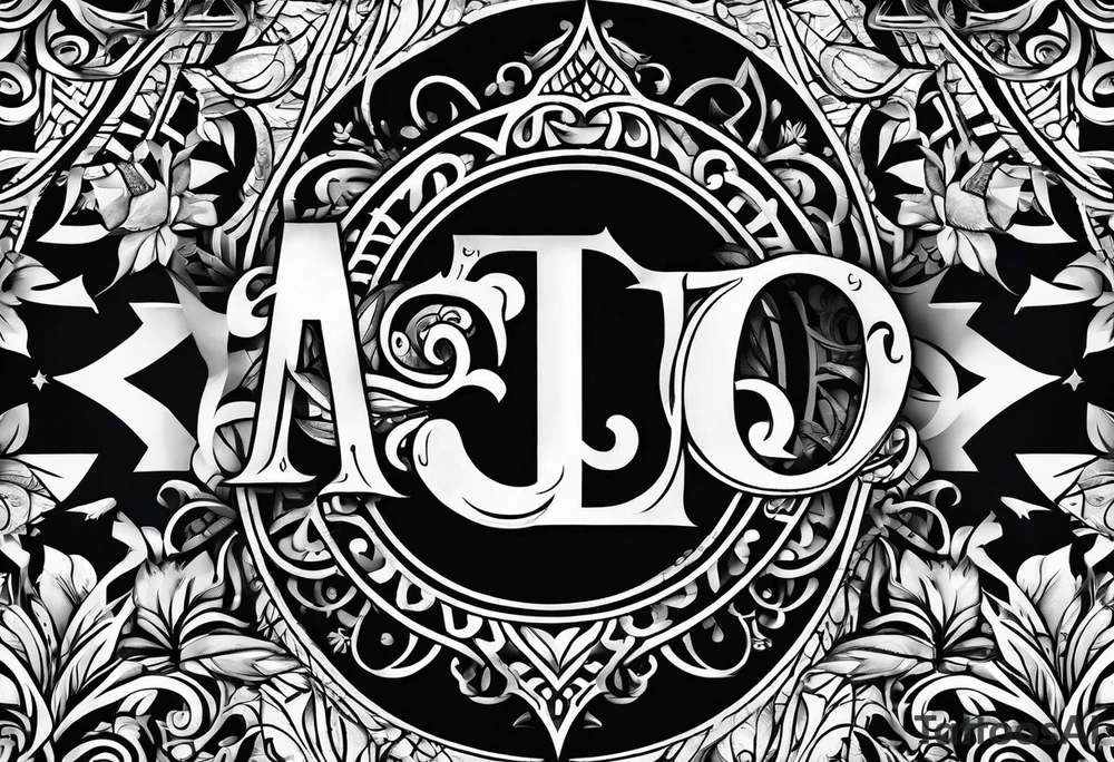 Make a shape by combining letters "EUB" tattoo idea