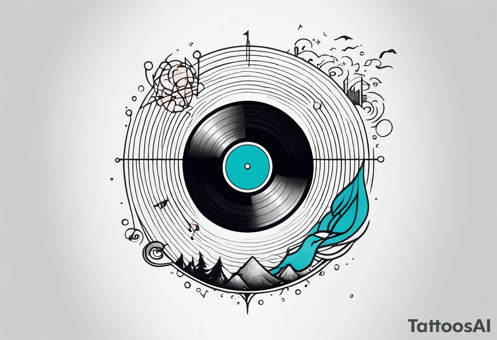 Vinyl music record + Fantasy tattoo idea