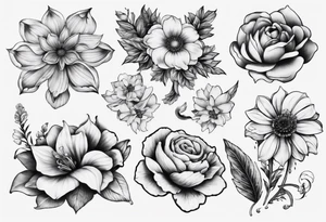 Flowers in a big tatto tattoo idea