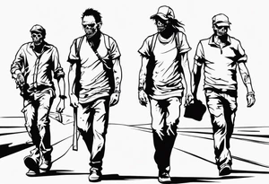 zombies walking tattoo idea