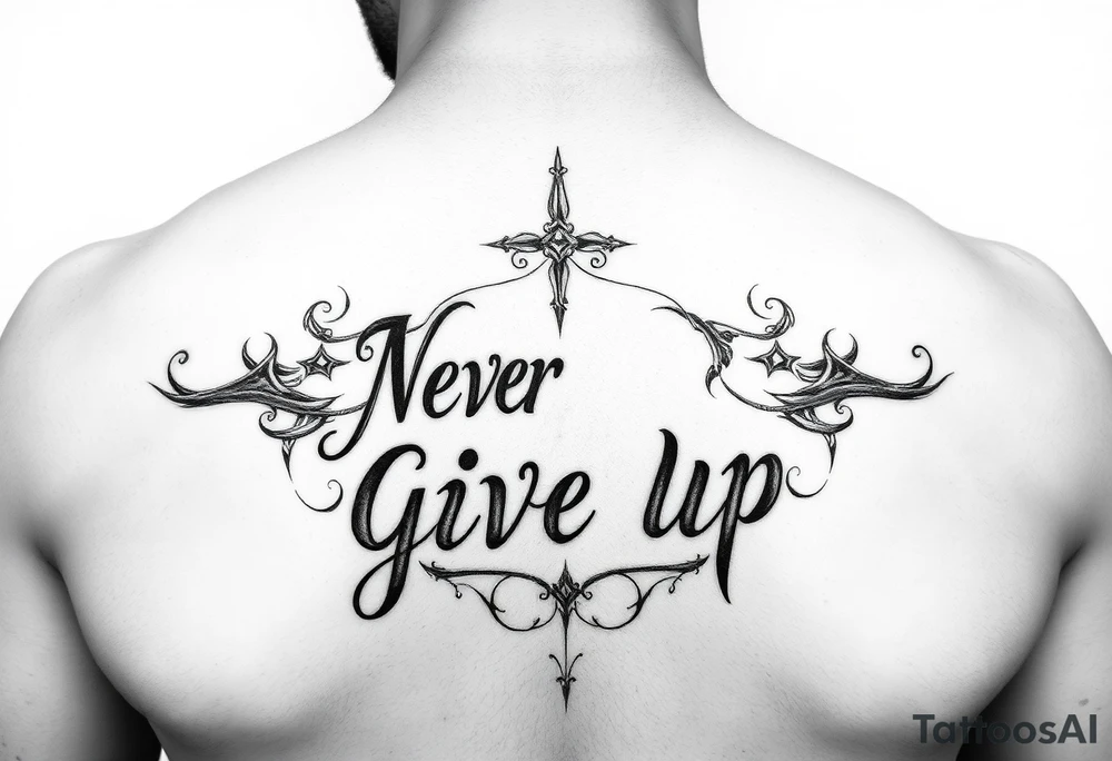 Never give up tattoo idea
