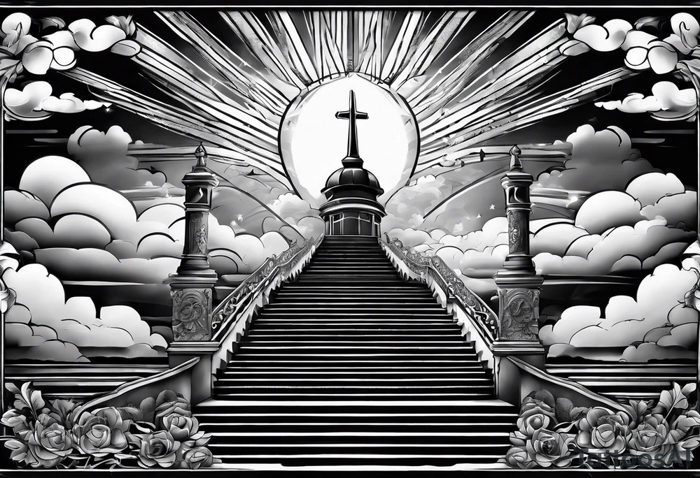 stairway to heaven sunrays tattoo idea