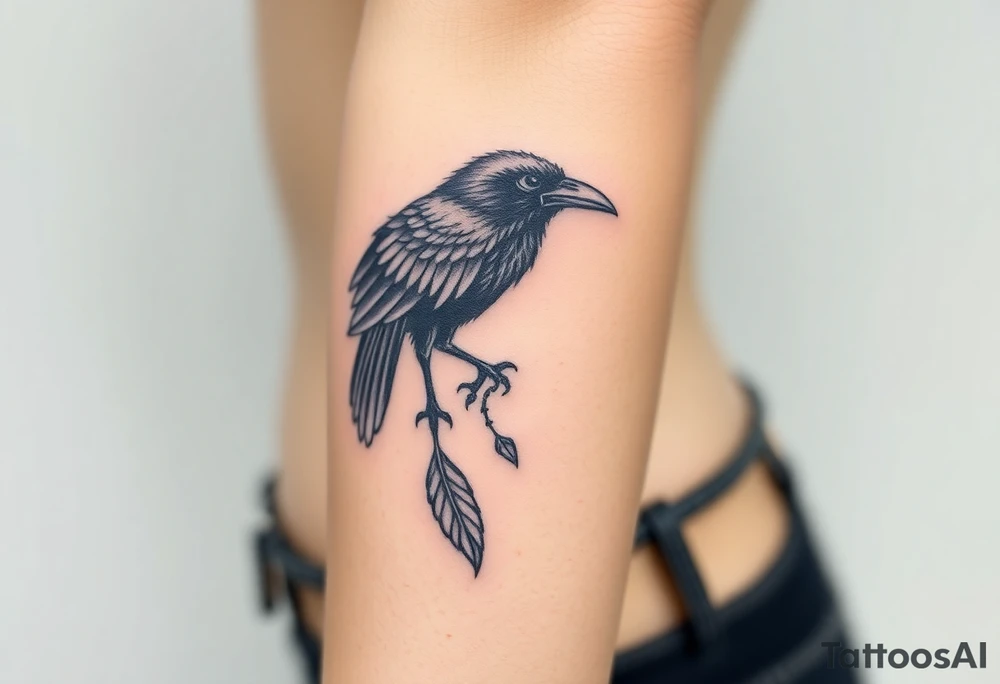 Indigenous Raven warrior princess tattoo idea