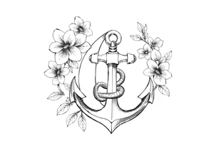 number 6 with flowers surrounding it and a fouled anchor with a small asp snake around the anchor
, fleur des lis, tattoo idea