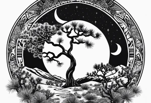Joshua tree yin and yang tattoo idea