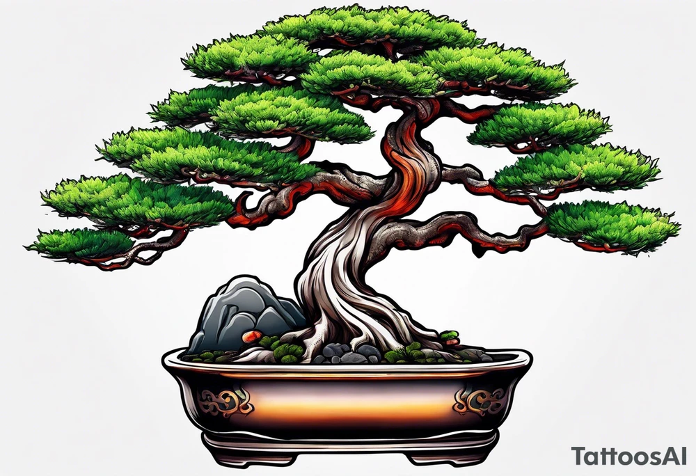 bonsai tree small tattoo idea