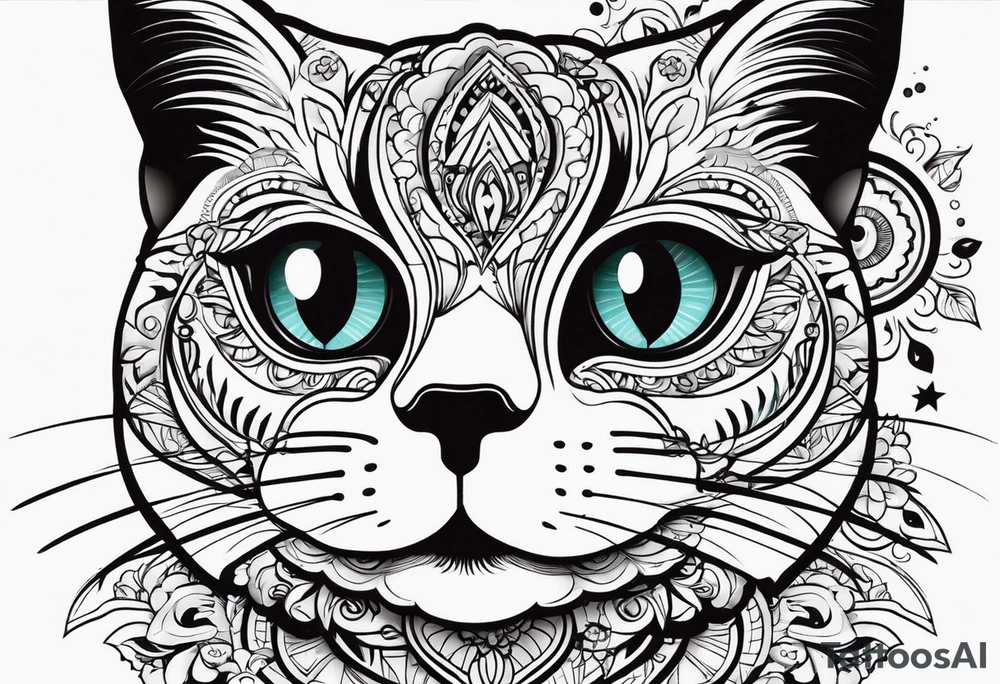 кот сидит за ноутбуком tattoo idea