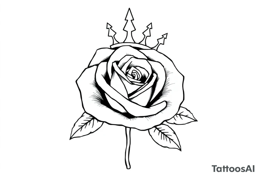 A Rose with a kings crown on it tattoo idea