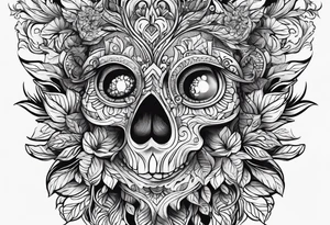 wood with foliage tattoo idea