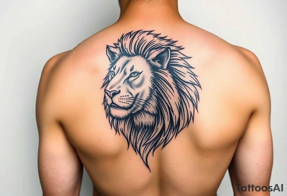 powerful majestic lion tattoo idea
