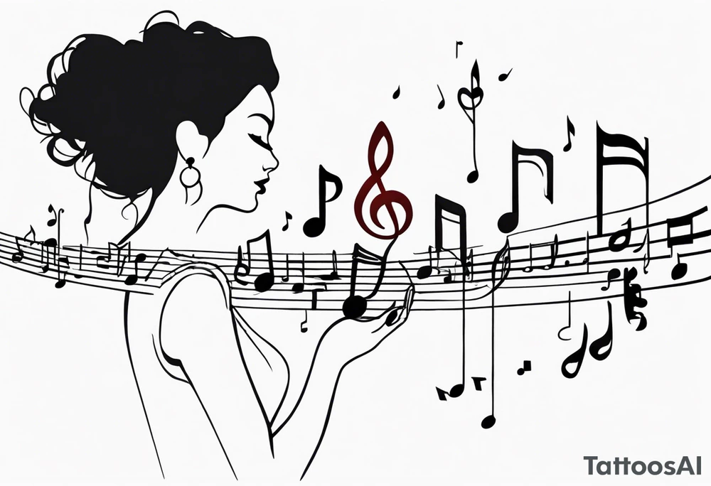 Music notes connecting people tattoo idea