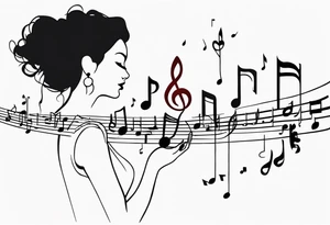 Music notes connecting people tattoo idea