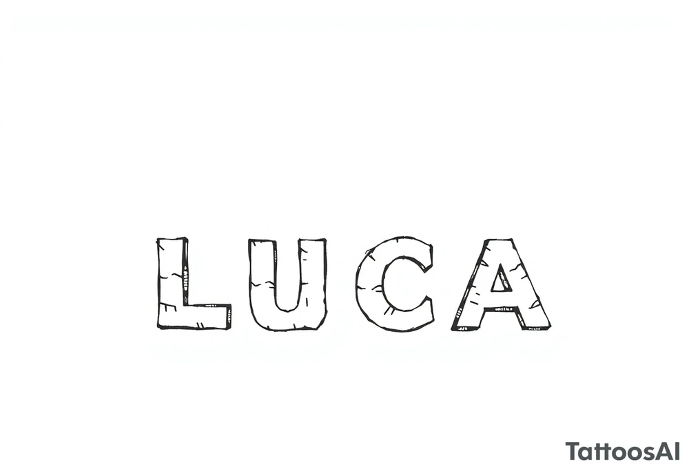 The name luca and building blocks tattoo idea