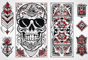 Rock a billy arm sleeve
Verschiedene Motive tattoo idea